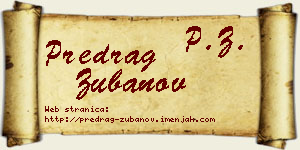 Predrag Zubanov vizit kartica